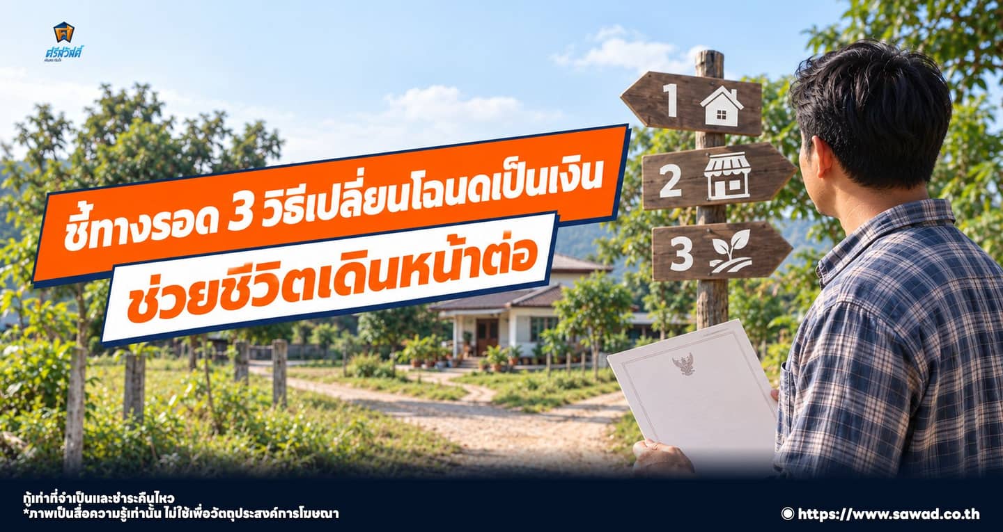 ทางรอดคนมีโฉนดที่ดินอยากได้เงิน เลือกวิธีไหนดีที่สุด ?