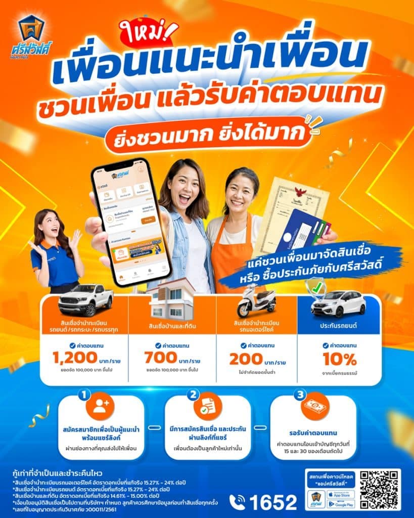 รอรับค่าตอบแทน เมื่อรายการของเพื่อนเข้าเงื่อนไข รับค่าตอบแทนตามรอบที่บริษัทฯ กำหนด