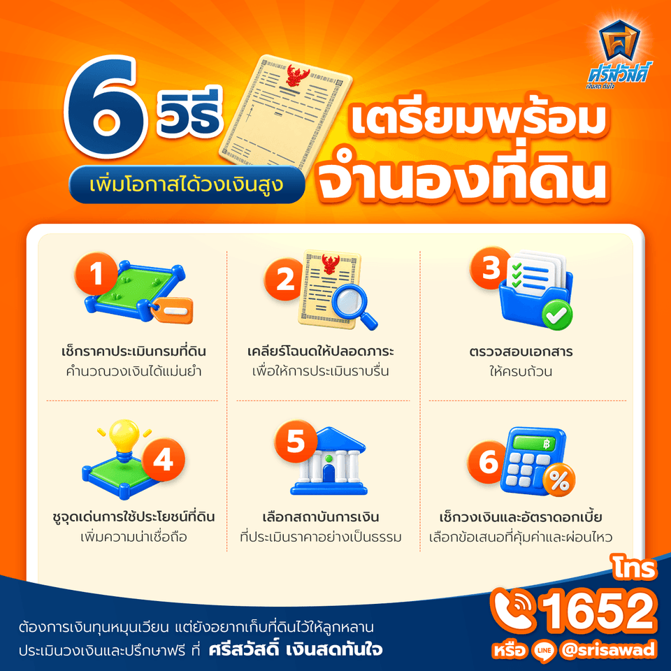 วิธีจำนองที่ดินให้ได้วงเงินสูง